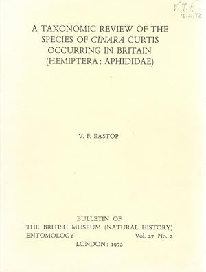 Bild des Verkufers fr A Taxonomic Review of Species of Cinara Curtis Occuring in Britain (Hemiptera: Aphididae) zum Verkauf von PEMBERLEY NATURAL HISTORY BOOKS BA, ABA