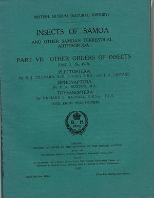 Seller image for Insects of Samoa Pt VII. Other Orders of Insects: Fasc. 2. Plectoptera, Siphonaptera; Thysanoptera for sale by PEMBERLEY NATURAL HISTORY BOOKS BA, ABA