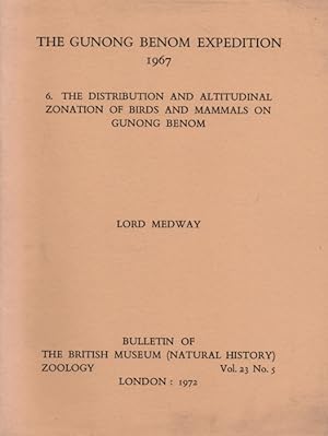 The Gunong Benom Expedition 1967. Part 6 Distribution and Altitudinal Zonation of Birds and Mamma...