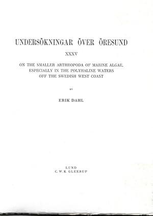 On the smaller Arthropoda of Marine Algae, especially in the Polyhaline Waters off the Swedish We...