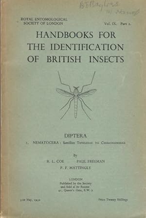 Diptera 2. Nematocera: families Tipulidae to Chironomidae (Handbooks for the Identification of Br...
