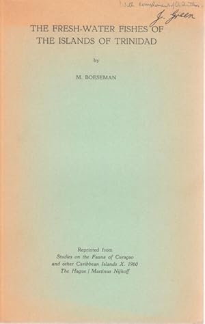 Bild des Verkufers fr The Fresh-Water Fishes of the Islands of Trinidad zum Verkauf von PEMBERLEY NATURAL HISTORY BOOKS BA, ABA