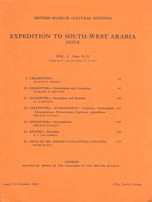 Expedition to South-West Arabia 1937-8 Vol. 1 Nos 9-15