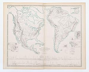 The Physical Features of North & South America showing the mountains, table-lands, plains and slo...