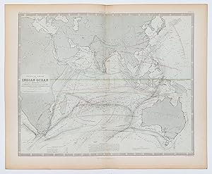 Physical Chart of the Indian Ocean. Showing the temperature of the Water, the currents of the air...