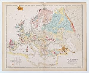 Geological Map of Europe, exhibiting the different systems of Rocks according to the most recent ...