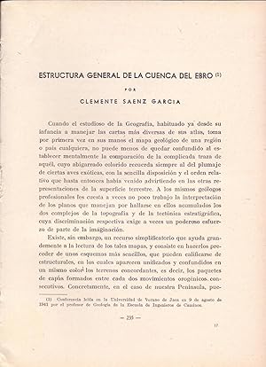 Imagen del vendedor de ESTRUCTURA GENERAL DE LA CUENCA DEL EBRO (EXTRAIDO ORIGINAL EL AÑO 1942, ESTUDIO COMPLETO TEXTO INTEGRO) a la venta por Libreria 7 Soles