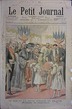Le Petit journal - Supplément illustré N° 674 : Le roi et la reine d'Italie en France : Souhaits ...