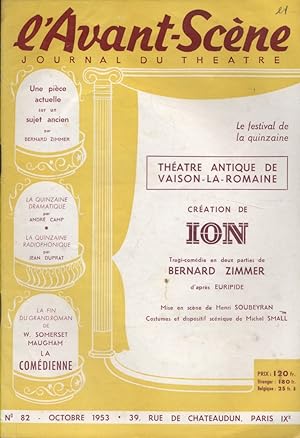 L'Avant-scène - Journal du théâtre N° 82 : Ion, de Bernard Zimmer, d'après Euripide.