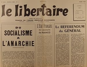 Le libertaire. Nouvelle série N° 4. Organe de l'Union fédérale anarchiste. Mars 1969.