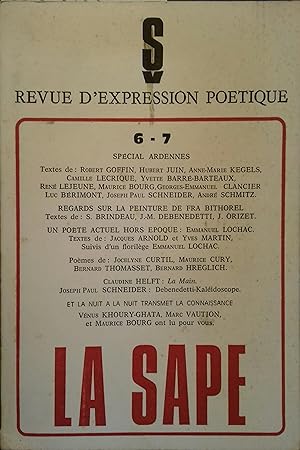 La Sape. Numéro 6/7. Revue d'expression poétique. Spécial Ardennes.