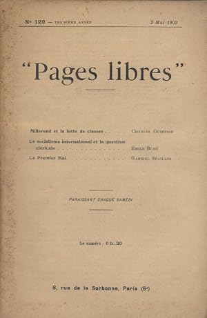 Pages libres N° 122 : Millerand et la lutte des classes par Charles Guieysse (8 pages). Le social...