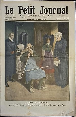 Le Petit journal - Supplément illustré N° 1216 : L'épée du capitaine Fiegenschuh. (Gravure en pre...