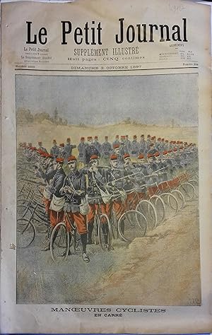 Le Petit journal - Supplément illustré N° 359 : Manoeuvres cyclistes en carré (Gravure en premièr...