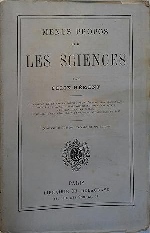 Image du vendeur pour Menus propos sur les sciences. mis en vente par Librairie Et Ctera (et caetera) - Sophie Rosire