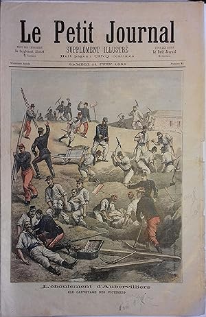 Le Petit journal - Supplément illustré N° 81 : L'éboulement d'Aubervilliers (Gravure en première ...