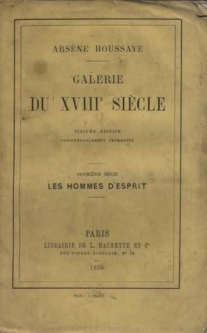 Bild des Verkufers fr Galerie du XVIII e sicle. Premire srie : Les hommes d'esprit. zum Verkauf von Librairie Et Ctera (et caetera) - Sophie Rosire