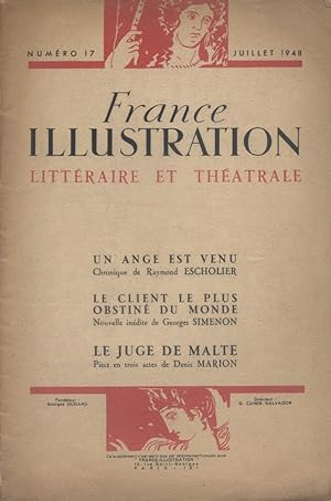 France illustration littéraire et théâtrale. Contient : Le juge de Malte, de Denis Marion et Le c...