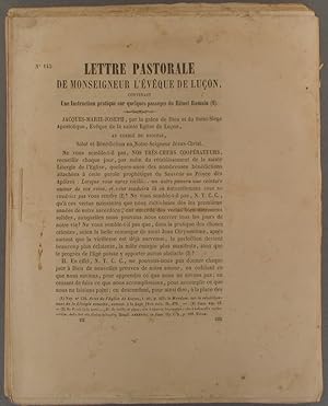 Lettre pastorale de Monseigneur l'évêque de Luçon, contenant une Instruction pratique sur quelque...