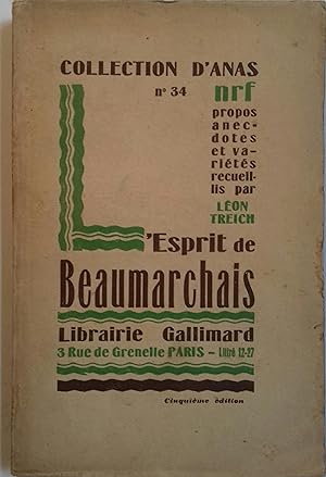 Image du vendeur pour L'esprit de Beaumarchais. Propos, anecdotes et varits recueillis par Lon Treich. mis en vente par Librairie Et Ctera (et caetera) - Sophie Rosire