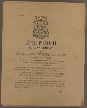 Lettre pastorale et mandement de Monseigneur l'évêque de Luçon annonçant un jubilé accordé par le...