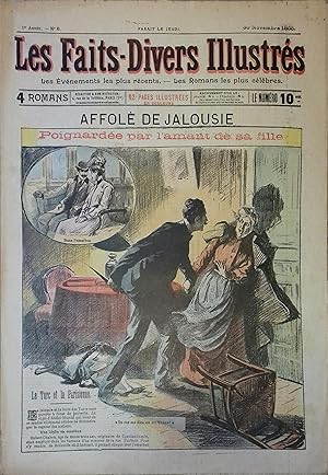 Les faits-divers illustrés. 1re année, numéro 6. Gravure en couleurs en première page : Affolé de...