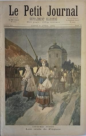 Le Petit journal - Supplément illustré N° 177 : Coutumes russes : Les oeufs de Pâques. Gravure en...