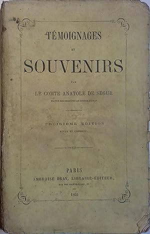 Seller image for Tmoignages et souvenirs. for sale by Librairie Et Ctera (et caetera) - Sophie Rosire