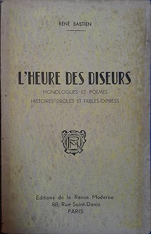 Bild des Verkufers fr L'heure des diseurs. Monologues et pomes. Histoires drles et fables-express. zum Verkauf von Librairie Et Ctera (et caetera) - Sophie Rosire