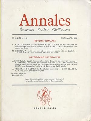 Annales. Economies-sociétés-civilisations. Revue bimestrielle 38e année N° 2. L'administration du...