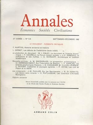Annales. Economies-sociétés-civilisations. Revue bimestrielle 37 e année N° 5-6. Le document : El...