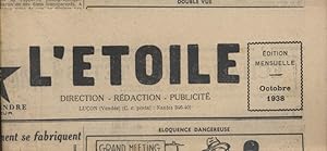 Journal de l'Etoile. Gazette du foyer des provinces de l'Ouest. Octobre 1938. Mensuel dirigé par ...