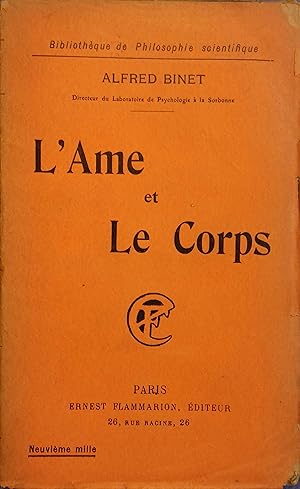 Imagen del vendedor de L'me et le corps. a la venta por Librairie Et Ctera (et caetera) - Sophie Rosire