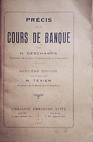 Imagen del vendedor de Prcis de cours de banque. a la venta por Librairie Et Ctera (et caetera) - Sophie Rosire