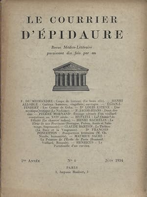 Le Courrier d'Epidaure 1934 N° 6. Juin 1934.