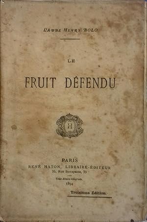 Seller image for Le fruit dfendu. for sale by Librairie Et Ctera (et caetera) - Sophie Rosire