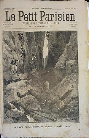 Le Petit Parisien - Supplément littéraire illustré N° 495 : Dans les Alpes, mort tragique d'un of...