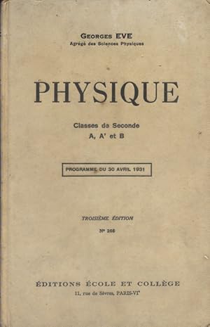 Seller image for Physique. Classes de Seconde A - A'et B. for sale by Librairie Et Ctera (et caetera) - Sophie Rosire