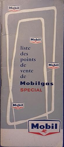 Liste des points de vente de Mobilgas spécial. Brochure fournie en complément de la carte Micheli...