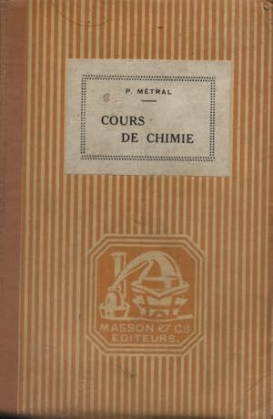 Seller image for Cours de chimie. Pour les coles primaires suprieures. Programmes du 18 aot 1920. for sale by Librairie Et Ctera (et caetera) - Sophie Rosire