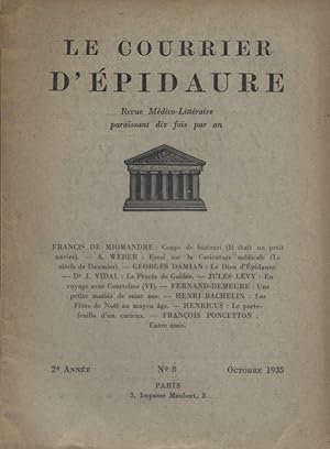 Le Courrier d'Epidaure 1935 N° 8. Octobre 1935.