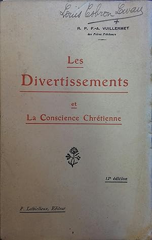 Imagen del vendedor de Les divertissements et la conscience chrtienne. a la venta por Librairie Et Ctera (et caetera) - Sophie Rosire