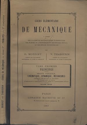 Cours élémentaire de mécanique. tome premier seul en 2 volumes. Premier fascicule : Statique - Se...