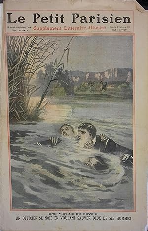 Le Petit Parisien - Supplément littéraire illustré N° 1126 : Un officier se noie en voulant sauve...