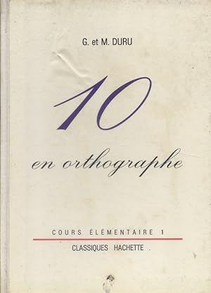 Seller image for 10 en orthographe. CE1. for sale by Librairie Et Ctera (et caetera) - Sophie Rosire