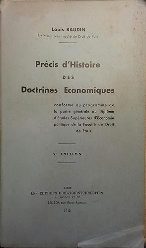 Seller image for Prcis d'histoire des doctrines conomiques. Premire partie : Les lments. for sale by Librairie Et Ctera (et caetera) - Sophie Rosire