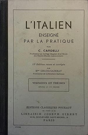 L'italien enseigné par la pratique. Troisième partie : petit cours de versions. Vers 1935.