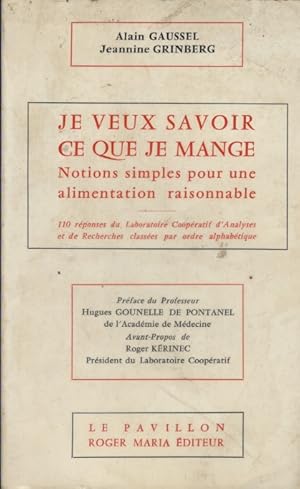 Je veux savoir ce que je mange. Notions simples pour une alimentation raisonnable.