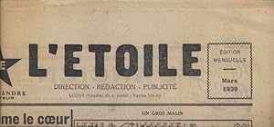 Bild des Verkufers fr Journal de l'Etoile. Gazette du foyer des provinces de l'Ouest. Mars 1939. Mensuel dirig par Albert Flandre, publi  Luon (Vende) par la chane d'piceries L'Etoile de l'Ouest. Mars 1939. zum Verkauf von Librairie Et Ctera (et caetera) - Sophie Rosire