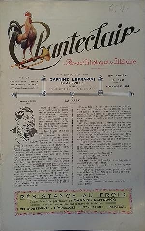Chanteclair. Revue artistique et littéraire. N° 290. Caricature en couleurs par Chanteau et notic...